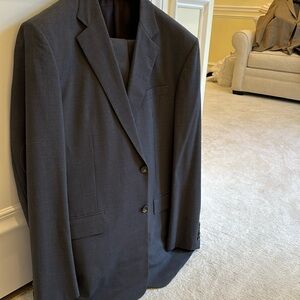 Classic charcoal grey Brooks Brothers suit.
